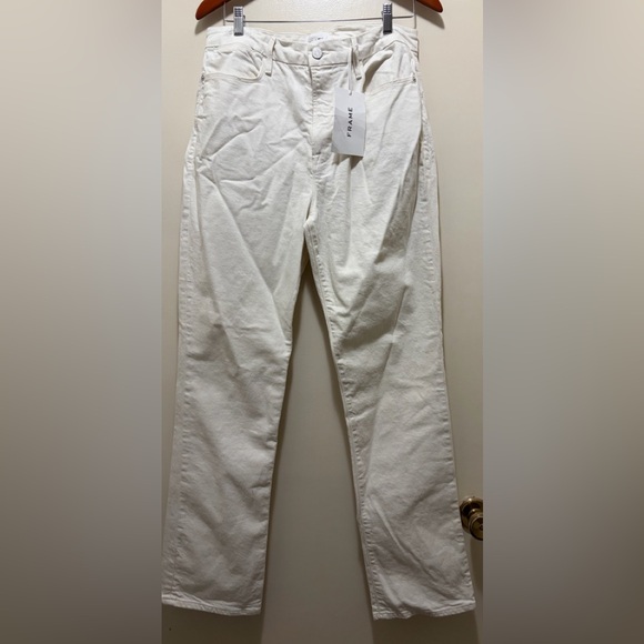 Frame Denim Denim - FRAME- Cream 'Le Super High Straight'. Size: 31 Rtl $245